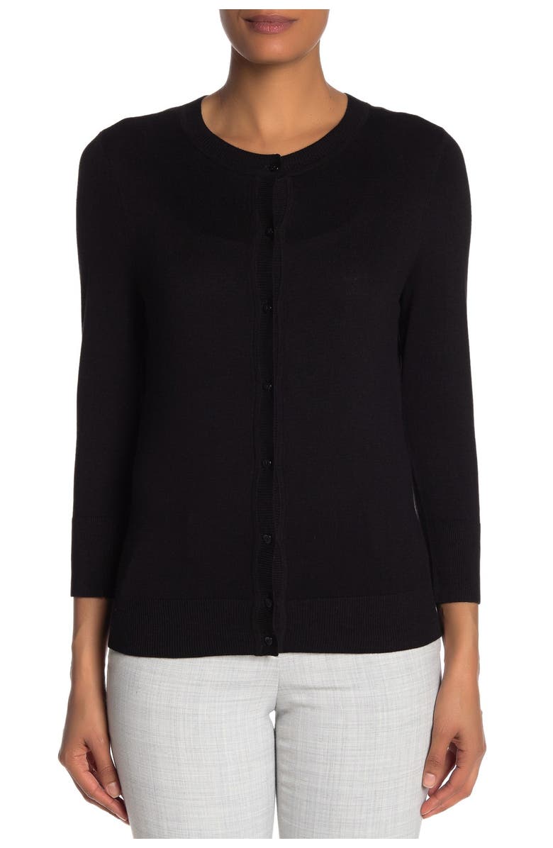 Halogen<sup>®</sup> Crew Neck Button Front Cardigan, Alternate, color, 