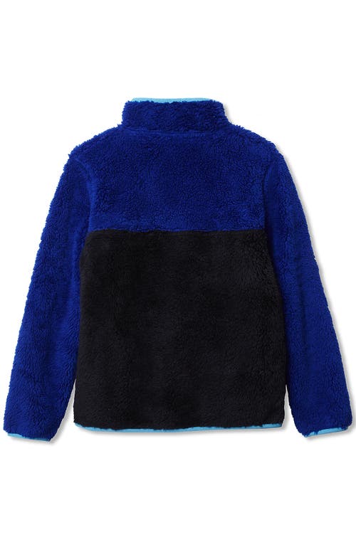 Lands' End Kids Heritage Fleece Quarter Zip Pullover Top In Blue