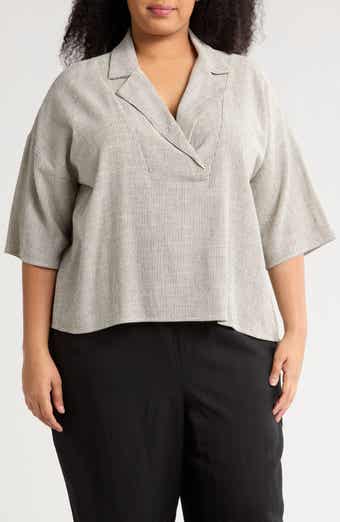Oversize Stripe Cotton Blend Top