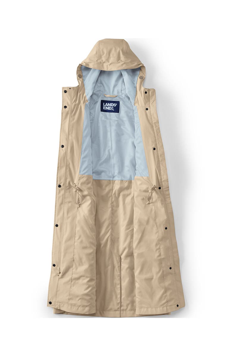 Lands' End Plus Size Squall Packable Long Raincoat, Alternate, color, Champagne