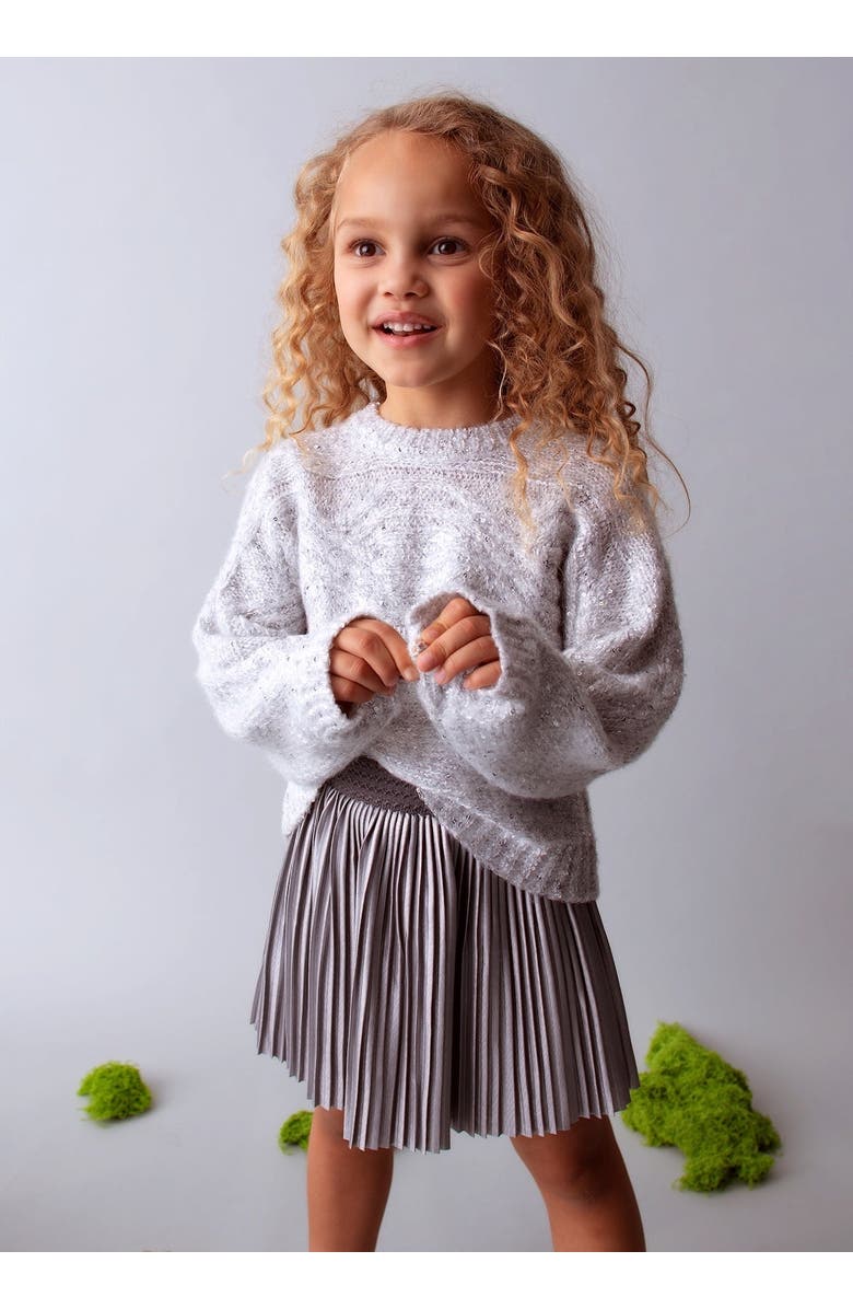 Mayoral Pleated Skirt, Alternate, color, Metallic Silver