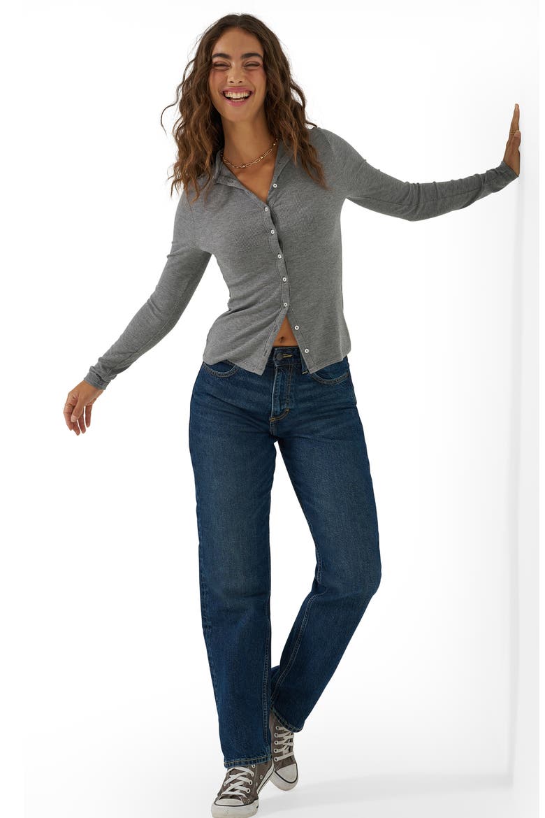 Rider™ Ripped Classic Mid Rise Straight Leg Jeans, Alternate, color, HYPER DARK
