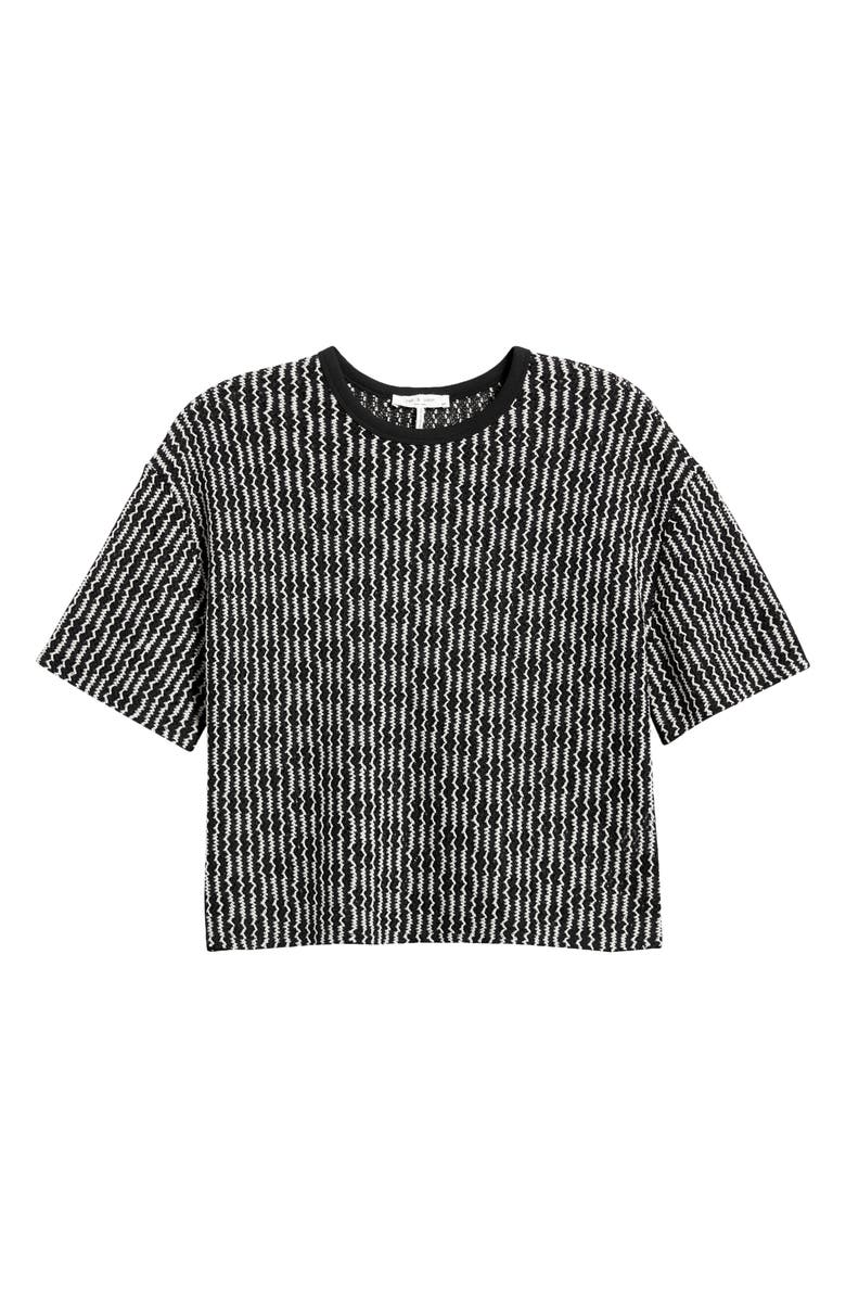 rag & bone Gigi Stripe Knit Crop T-Shirt, Alternate, color, Black Multi
