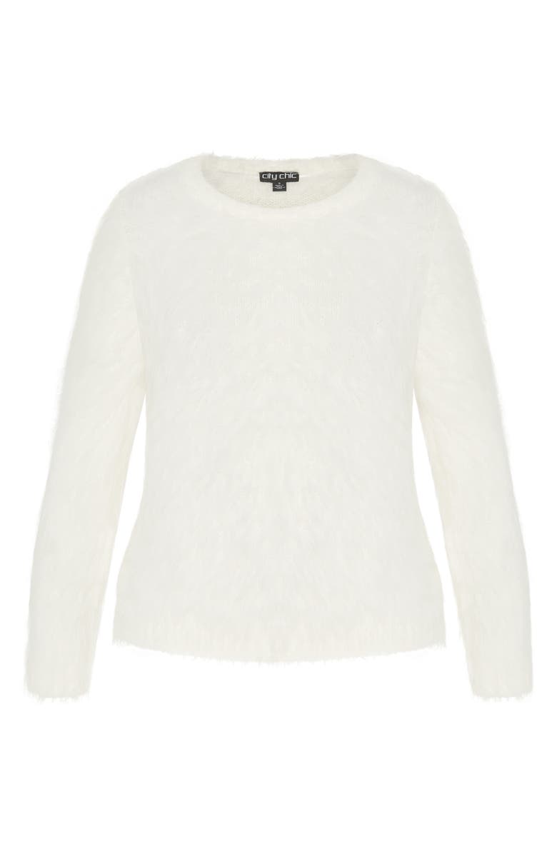 City Chic Elisa Textured Sweater, Main, color, Ivory