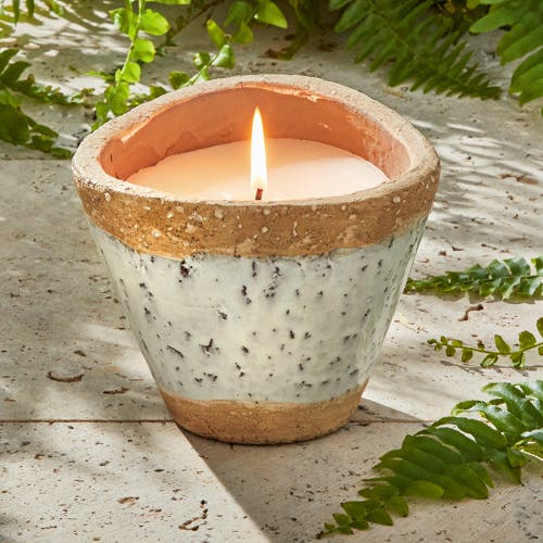 Tag Laguna Rustic Rim Citronella Candle For Outdoor Relaxation In White