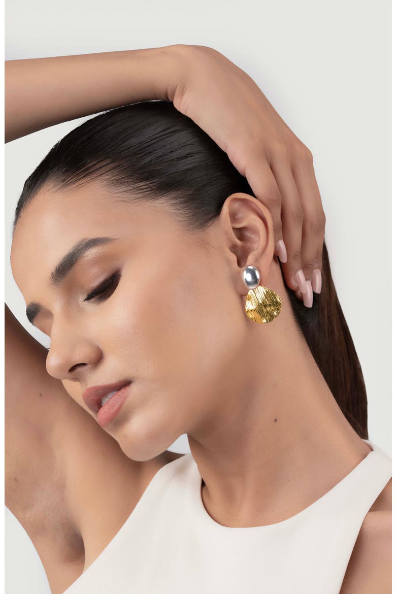 Hana Earrings, Alternate, color, TWO-TONE
