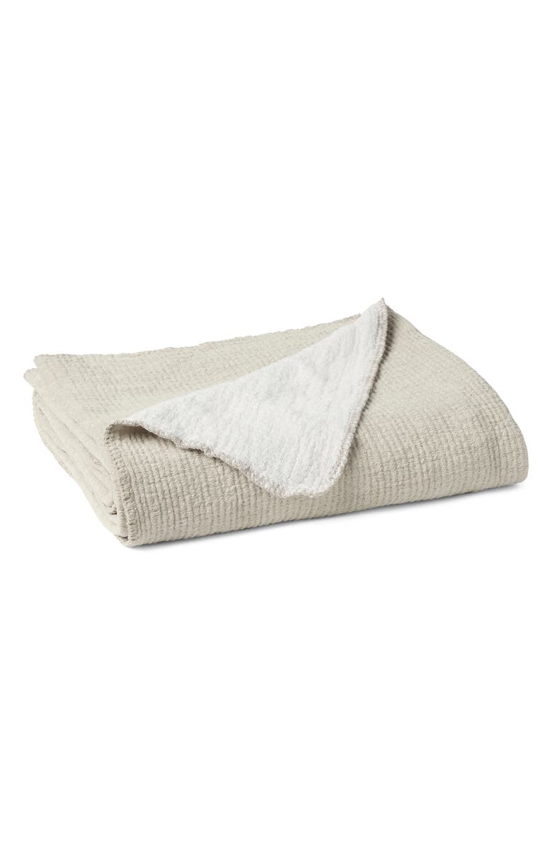 Coyuchi Cozy Organic Cotton Throw Blanket, Main, color, Stone