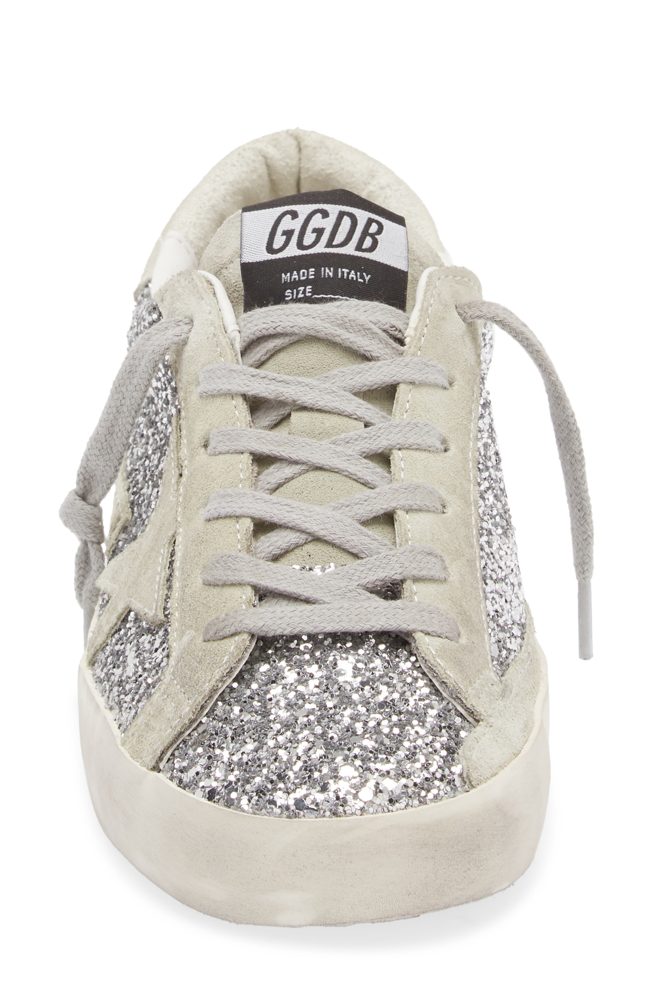 Golden Goose Super-Star Perm Sneaker, Alternate, color, Silver Glitter