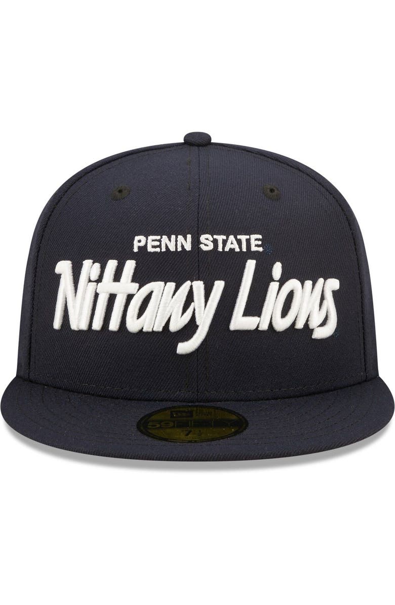 New Era Men's New Era Navy Penn State Nittany Lions Script Original 59FIFTY Fitted Hat, Alternate, color, Navy
