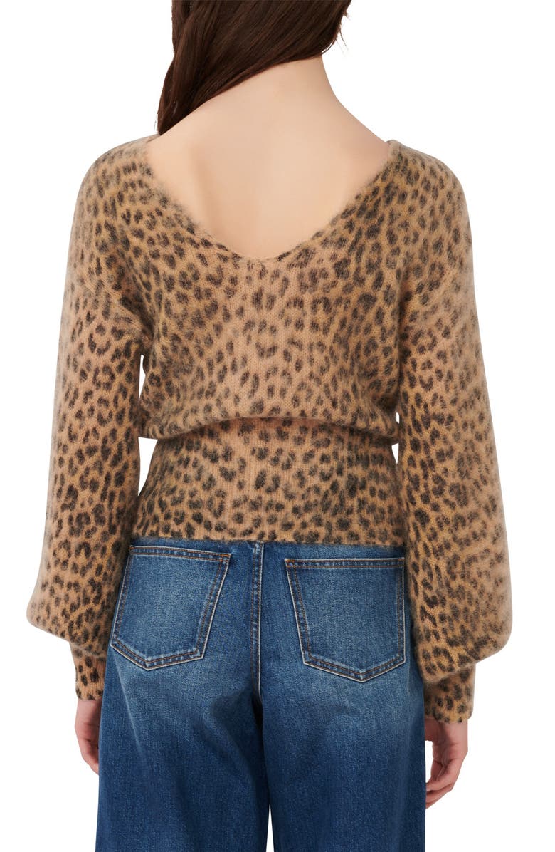 maje Leopard Print Mohair Sweater, Alternate, color, 