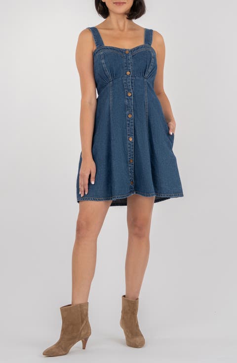Emiko Sweetheart Neck Denim Minidress