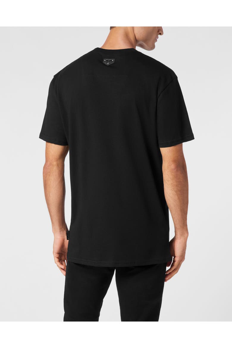 T-Shirt Round Neck Ss Print Skull Men, Alternate, color, black