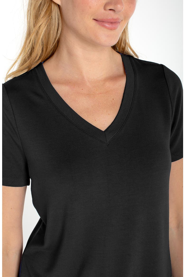 Short Sleeve V-Neck T-Shirt, Alternate, color, BLACK