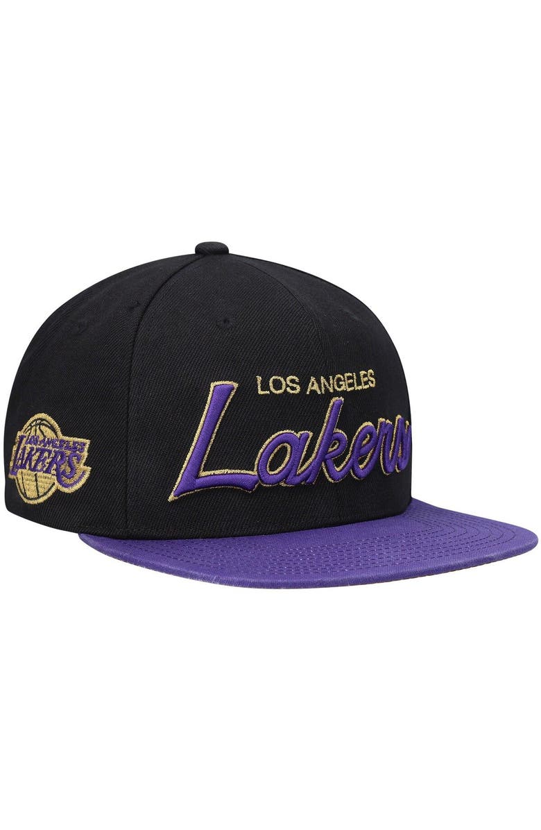 Mitchell & Ness Men's Mitchell & Ness Black Los Angeles Lakers NBA 75th Anniversary Snapback Hat, Alternate, color, 