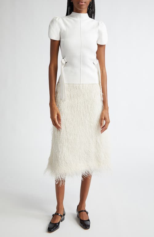 3.1 Phillip Lim Compact Rib Tulip Top In Ivory