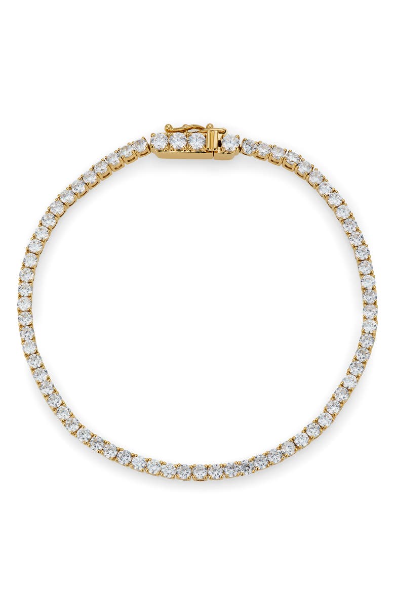 Nadri Perfect Tennis Cubic Zirconia Bracelet, Main, color, Gold
