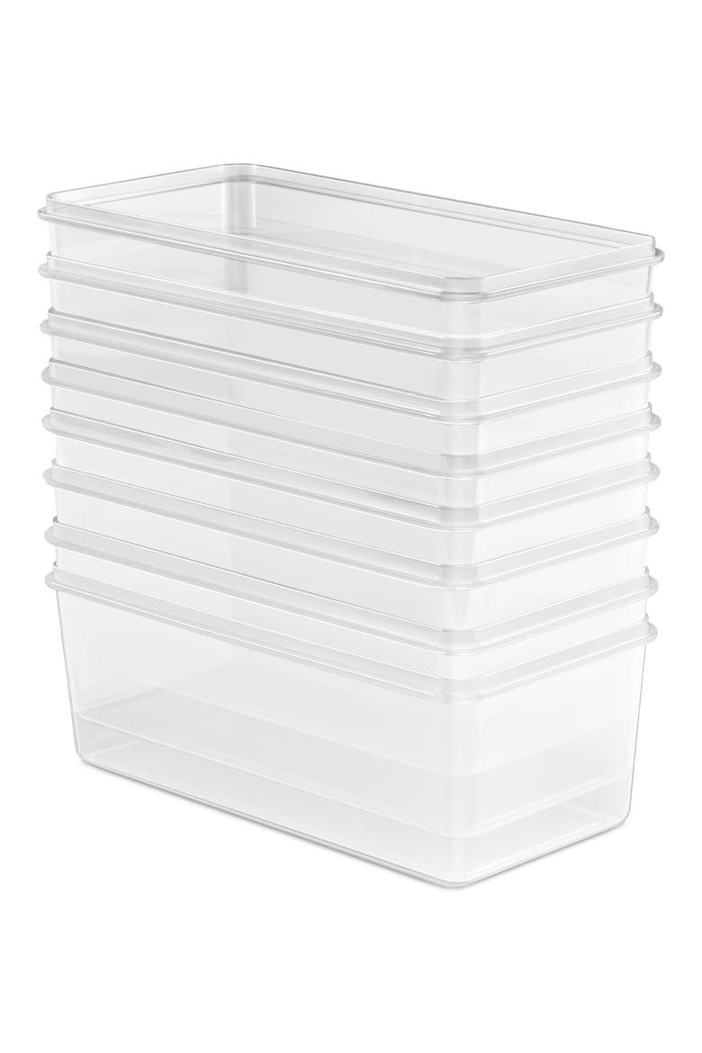 Set of 8 Airtight Food Storage Containers, Alternate, color, CLEAR