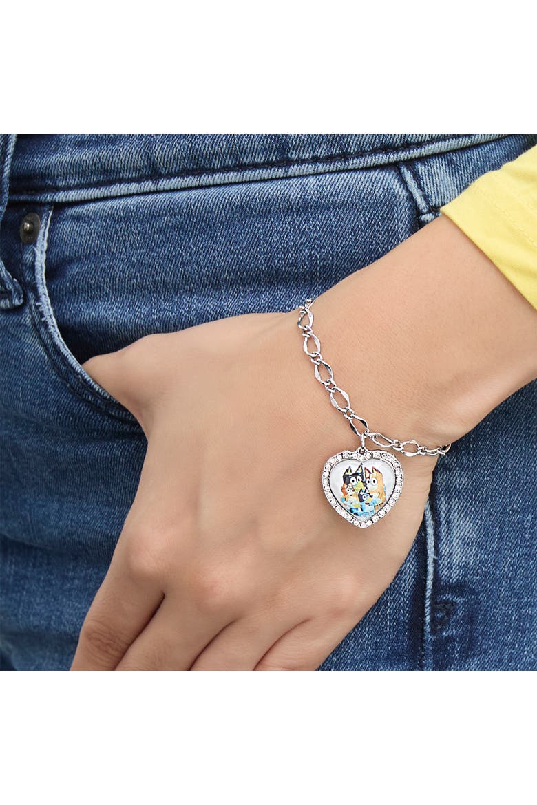 Heart Pendant Chain Bracelet - Silver Tone, Alternate, color, Silver