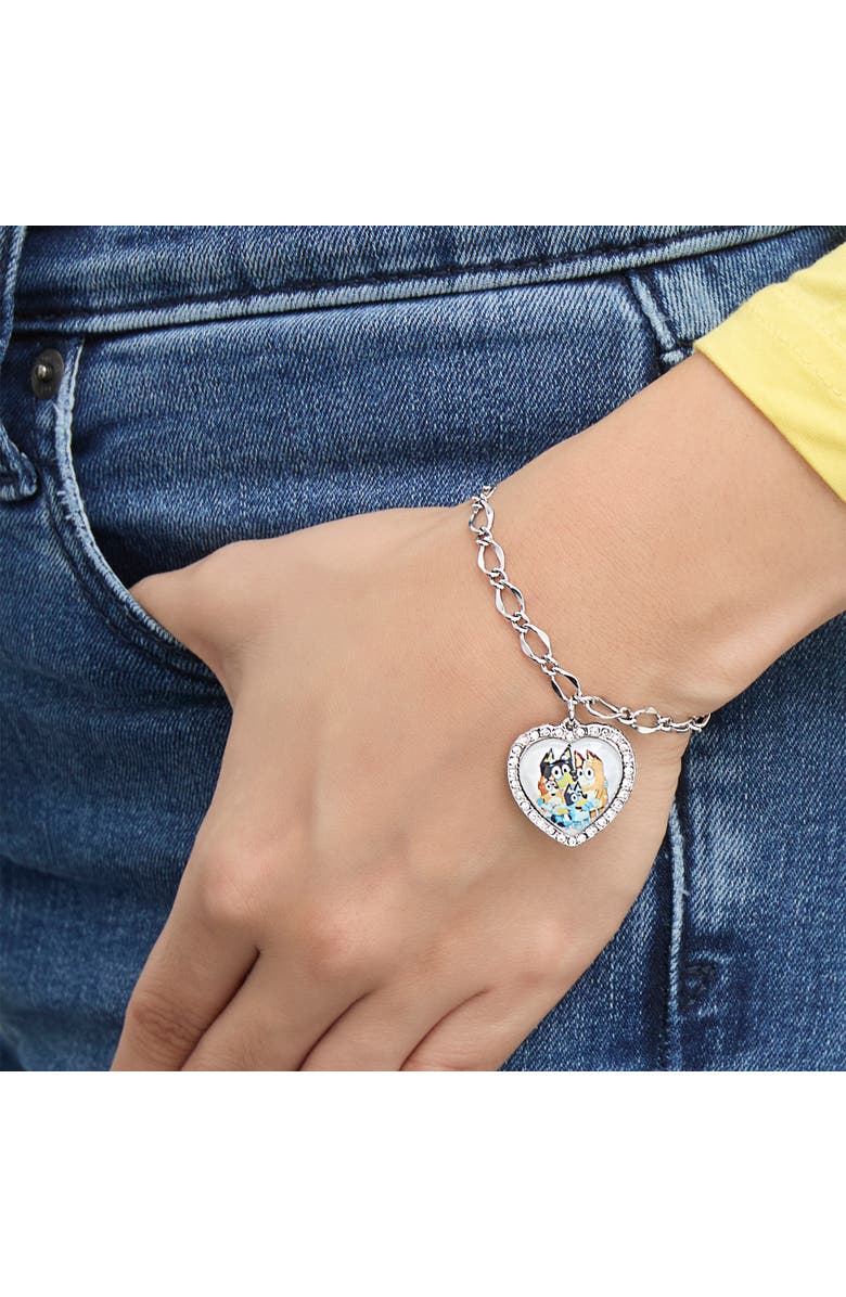 BLUEY Heart Pendant Chain Bracelet - Silver Tone, Alternate, color, Silver