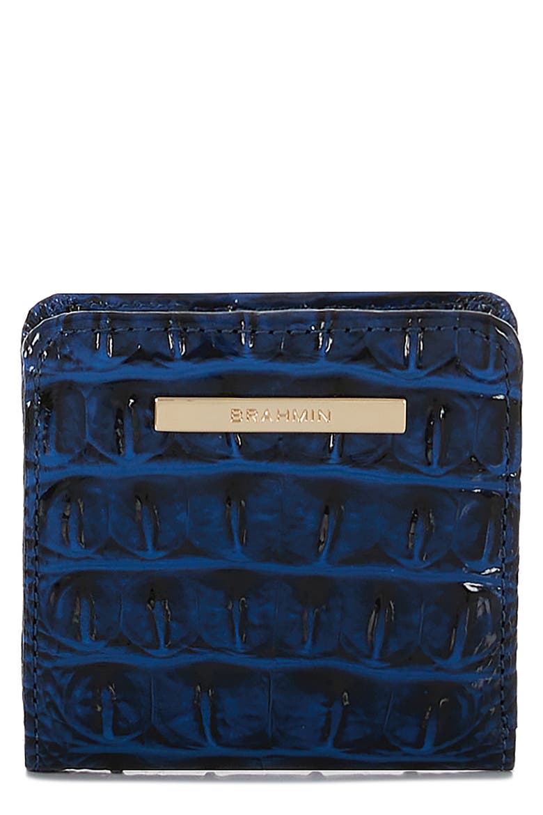 Jane Croc Embossed Leather Bifold Wallet, Main, color, ANCHOR
