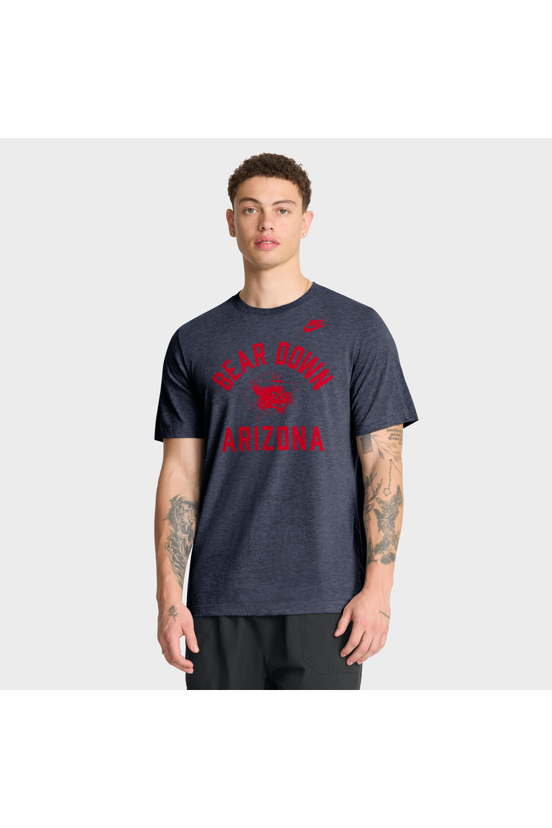 Men's Nike Heather Navy Arizona Wildcats Legacy Mantra Tri-Blend T-Shirt, Main, color, Heather Navy