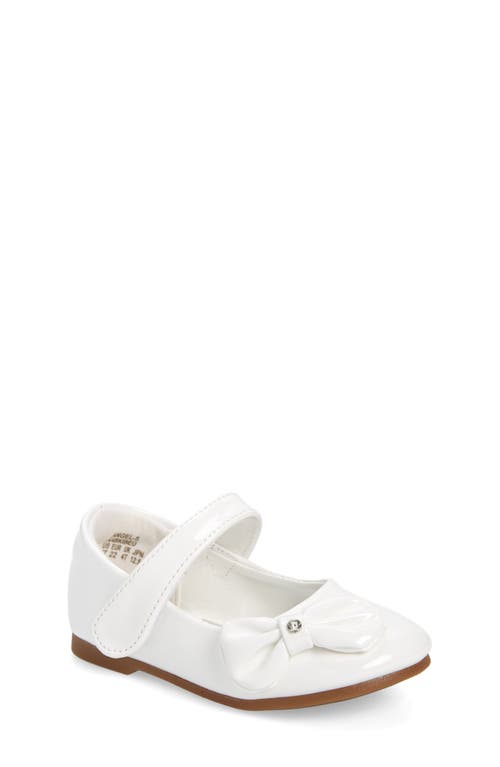 DREAM PAIRS Kids' Angel Crystal Bow Mary Jane in White