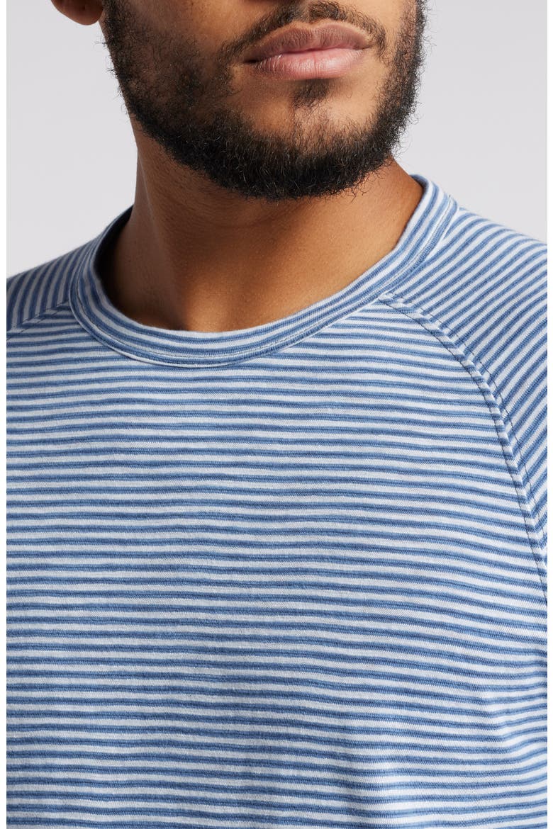 Stripe Raglan Sleeve Cotton T-Shirt, Alternate, color, OPTIC WHITE/SURF MIS