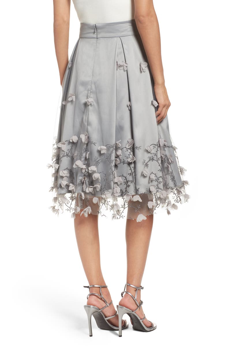 Eliza J Floral Appliqué Ball Skirt, Alternate, color,