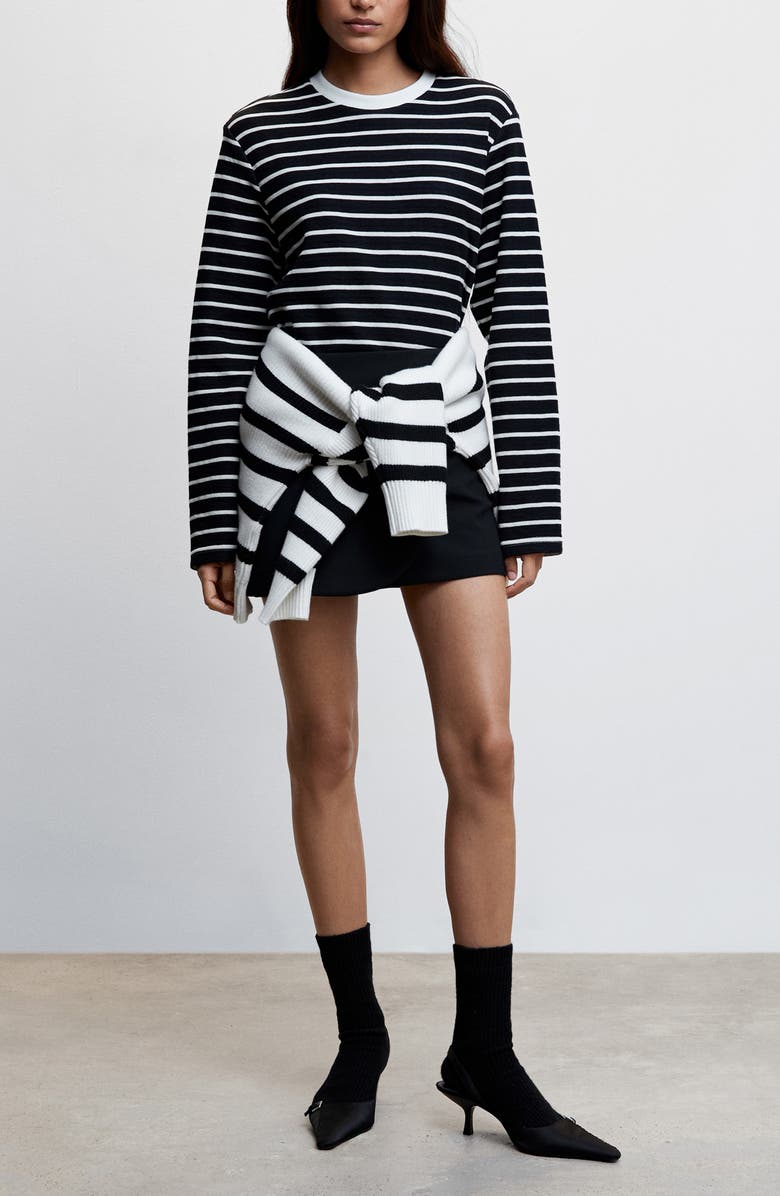 MANGO Stripe Cotton Blend Sweatshirt, Alternate, color, 