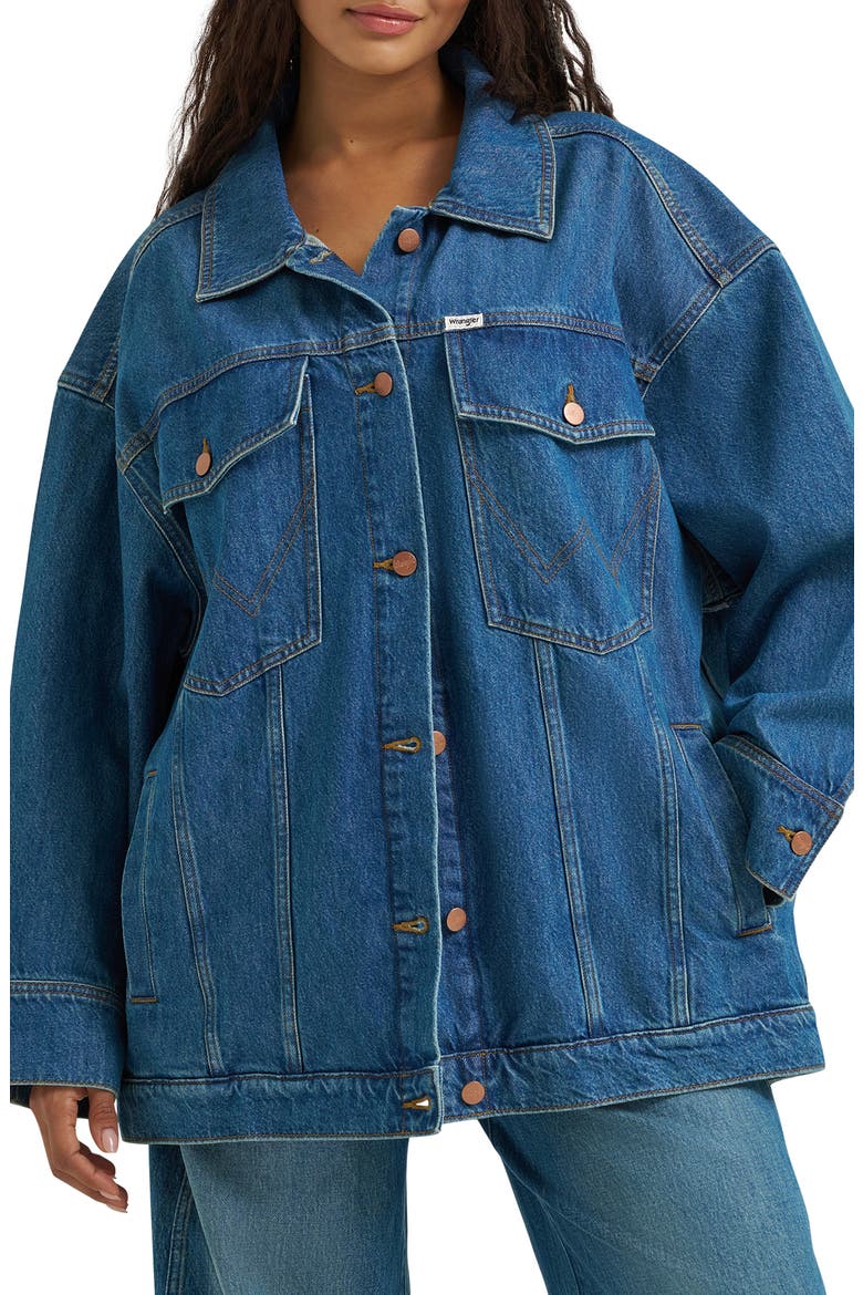 Mega Denim Trucker Jacket, Main, color, ACE