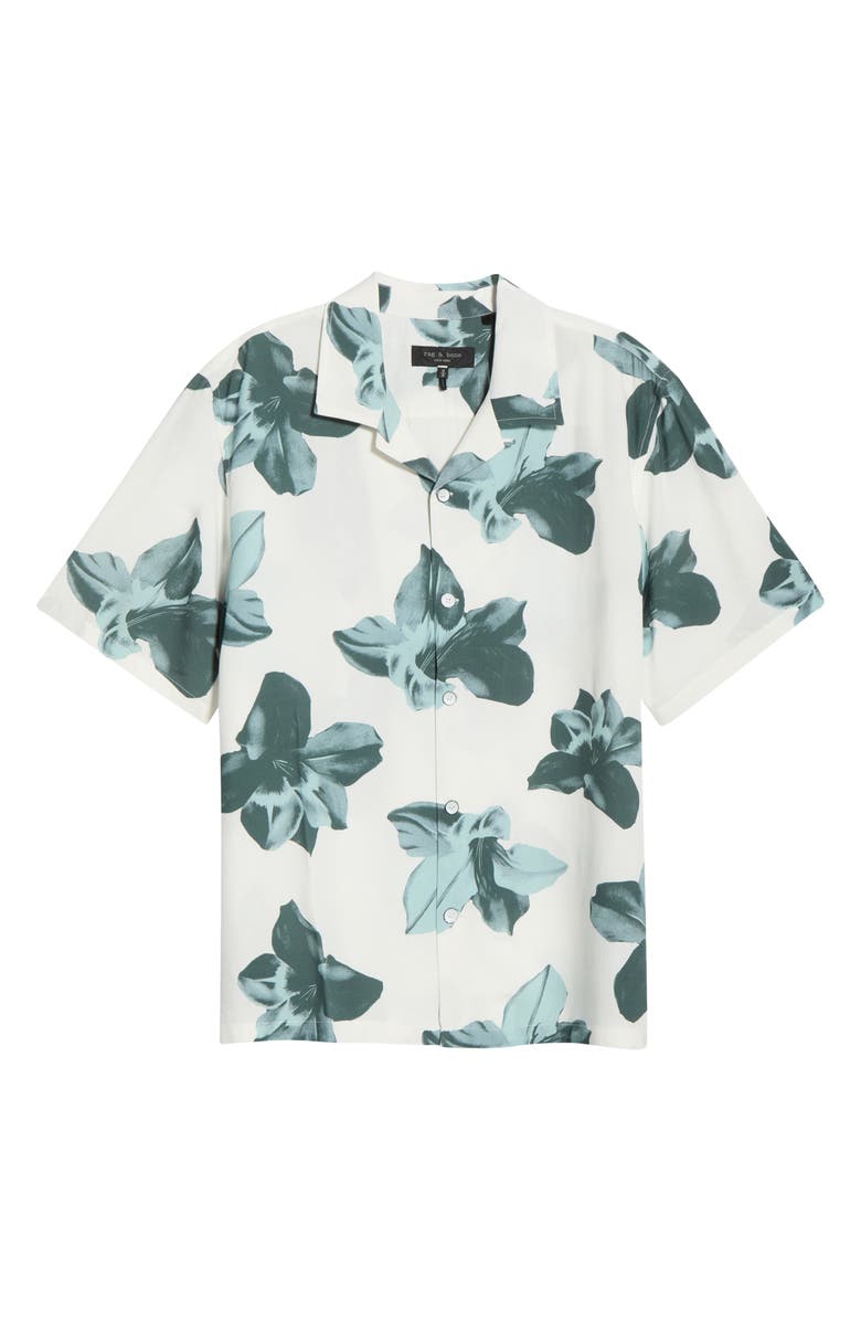 rag & bone Avery Floral Camp Shirt, Alternate, color, Mint