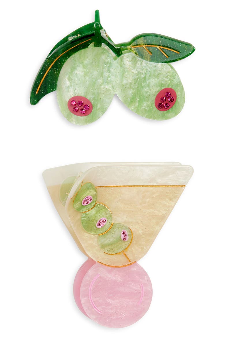 Tini Time Set of 2 Claw Clips, Main, color, GREEN MULTI