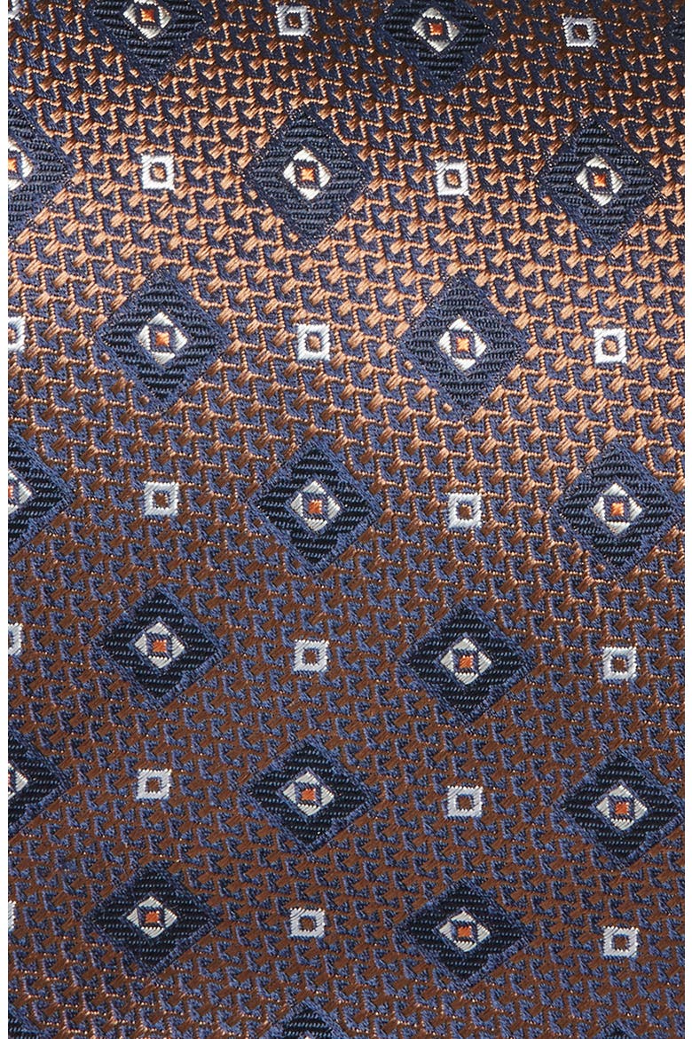Medallion Silk Tie, Alternate, color, LIGHT BROWN