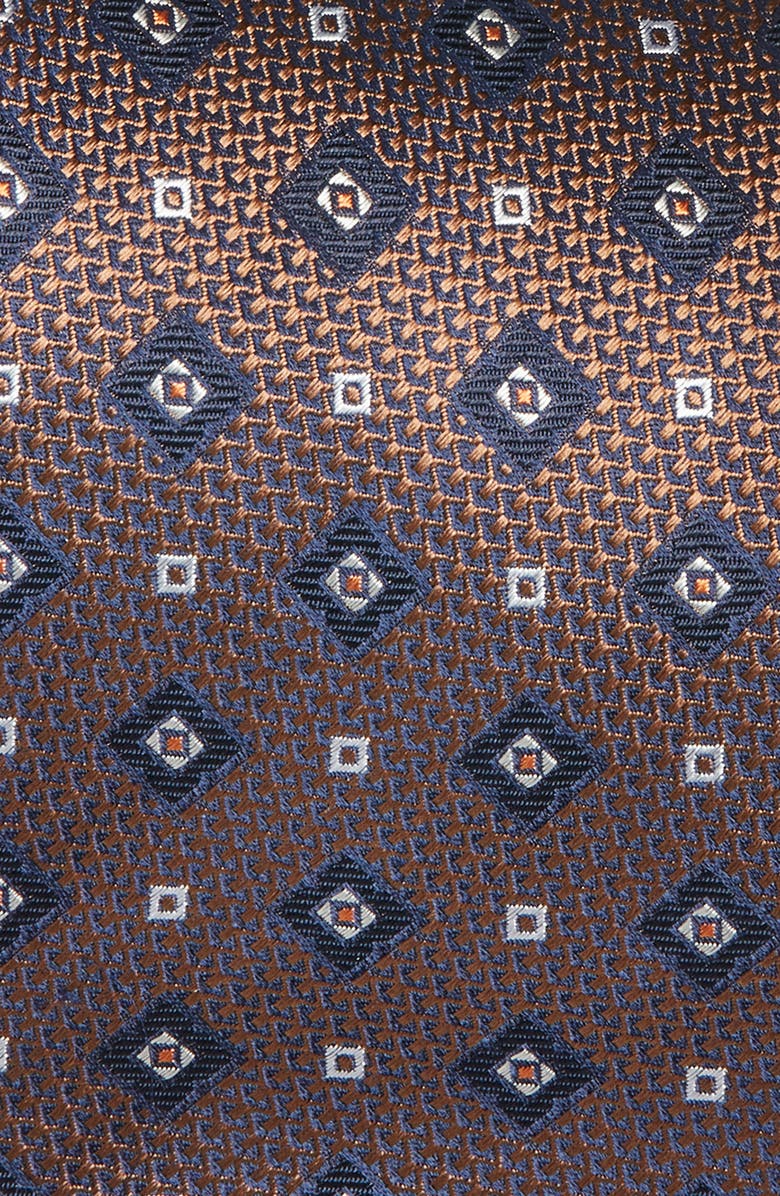 Canali Medallion Silk Tie, Alternate, color, Light Brown