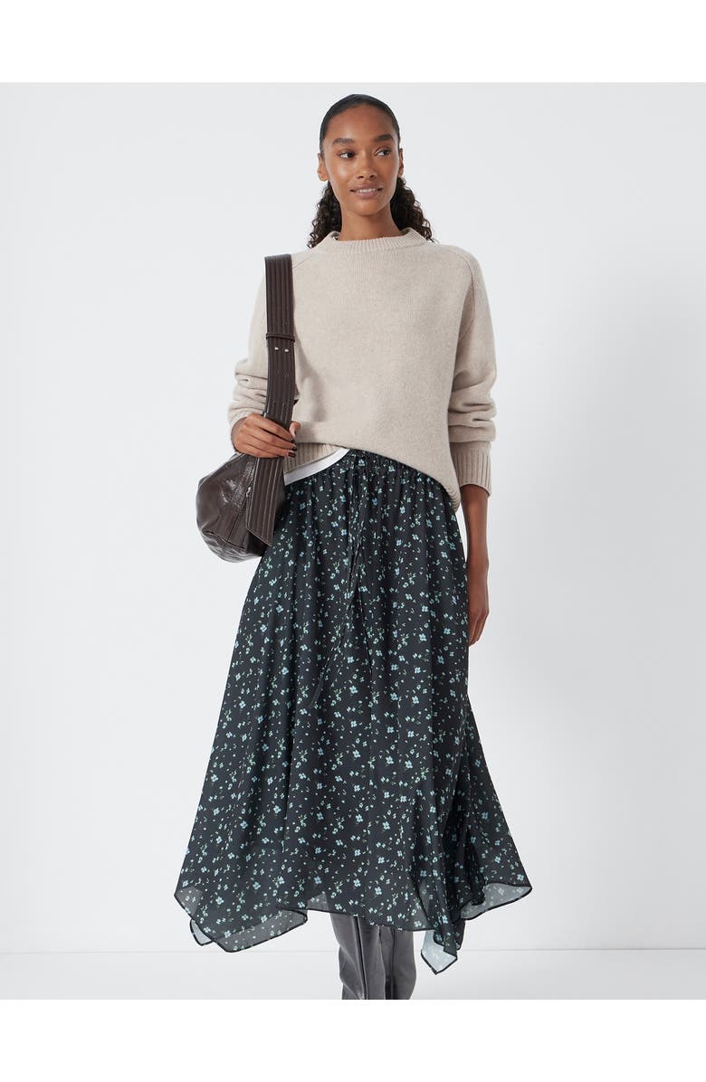 Hush Kaia Chiffon Hanky Hem Skirt, Alternate, color, Ditsy Floral Black