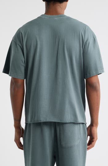 【KOOLOSET】Cut Off Pigment Crop Short Sleeve T-Shirt Comfort Vintage Look Oversized Cropped Short Sleeve T-Shirt