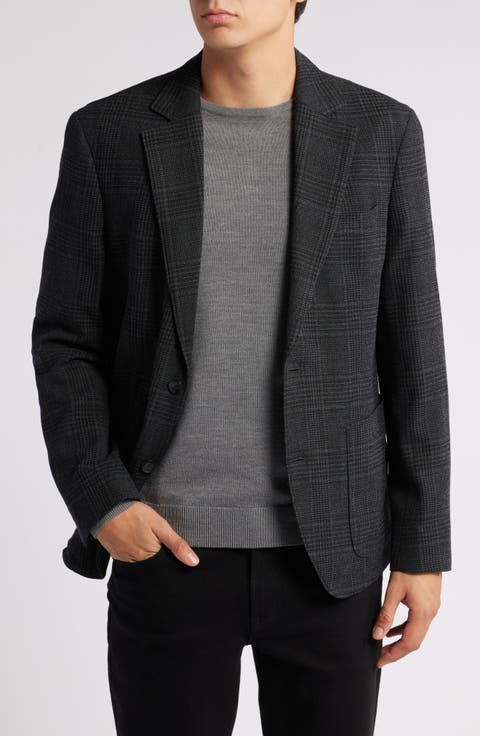 Martelli Plaid Knit Wool Sport Coat