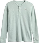 abercrombie kids Kids' Long Sleeve Waffle Knit Henley Top