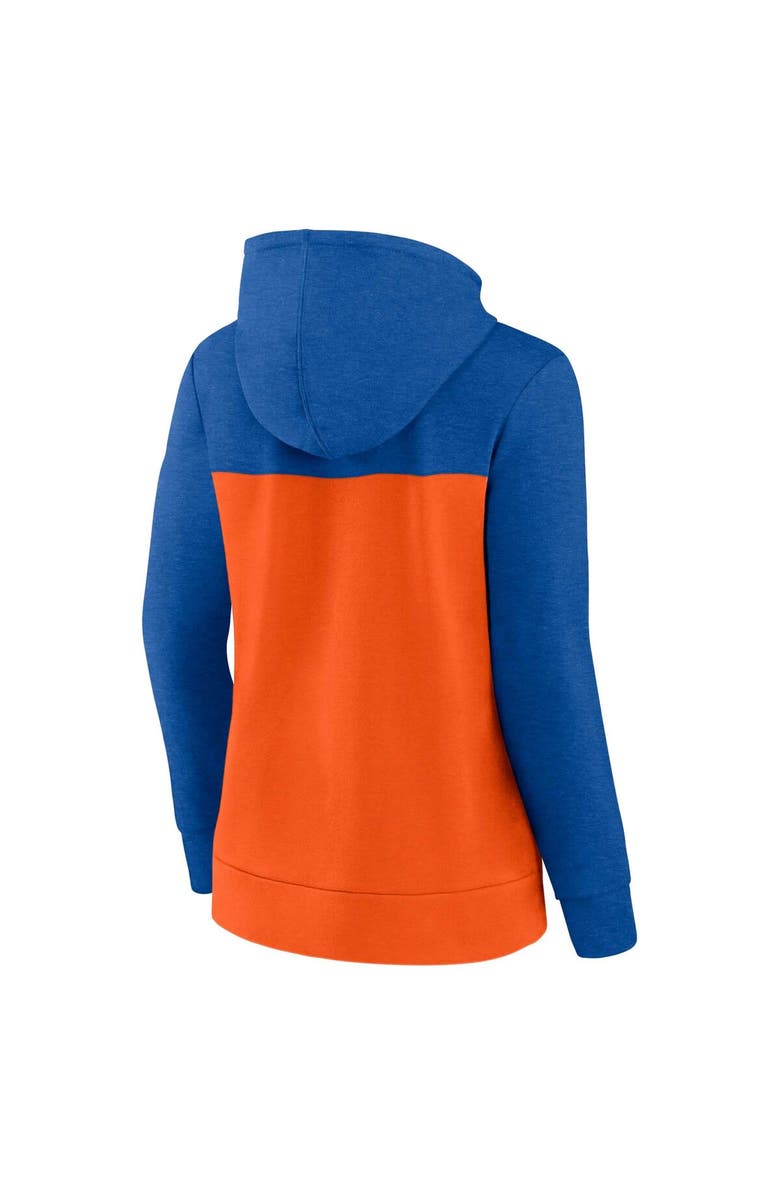 FANATICS Women's Fanatics Branded Heather Royal/Orange New York Mets City Ties Hoodie Full-Zip Sweatshirt, Alternate, color, 