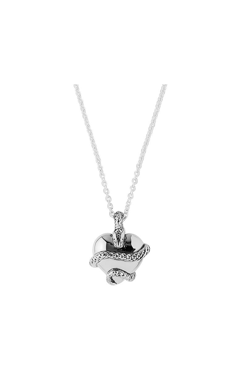 Astor & Orion Wise Heart Charm Necklace, Main, color, Silver