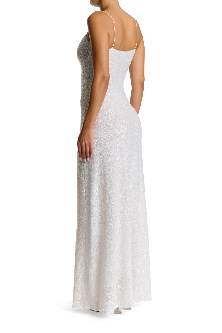Sequin Embroidery Dress, Alternate, color, WHITE