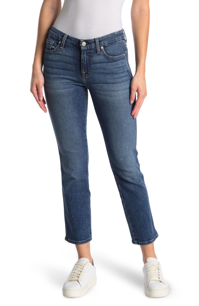 7 For All Mankind Kimmie Mid Rise Ankle Crop Skinny Jeans, Main, color, 