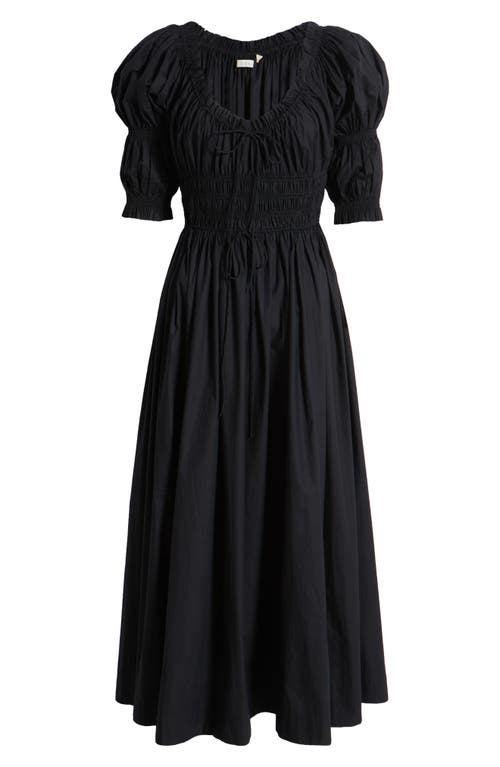 Shop Doen Dôen Ischia Convertible Organic Cotton Maxi Dress In Black