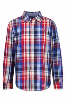 Kids' Preston Plaid Long Sleeve Button-Down Shirt