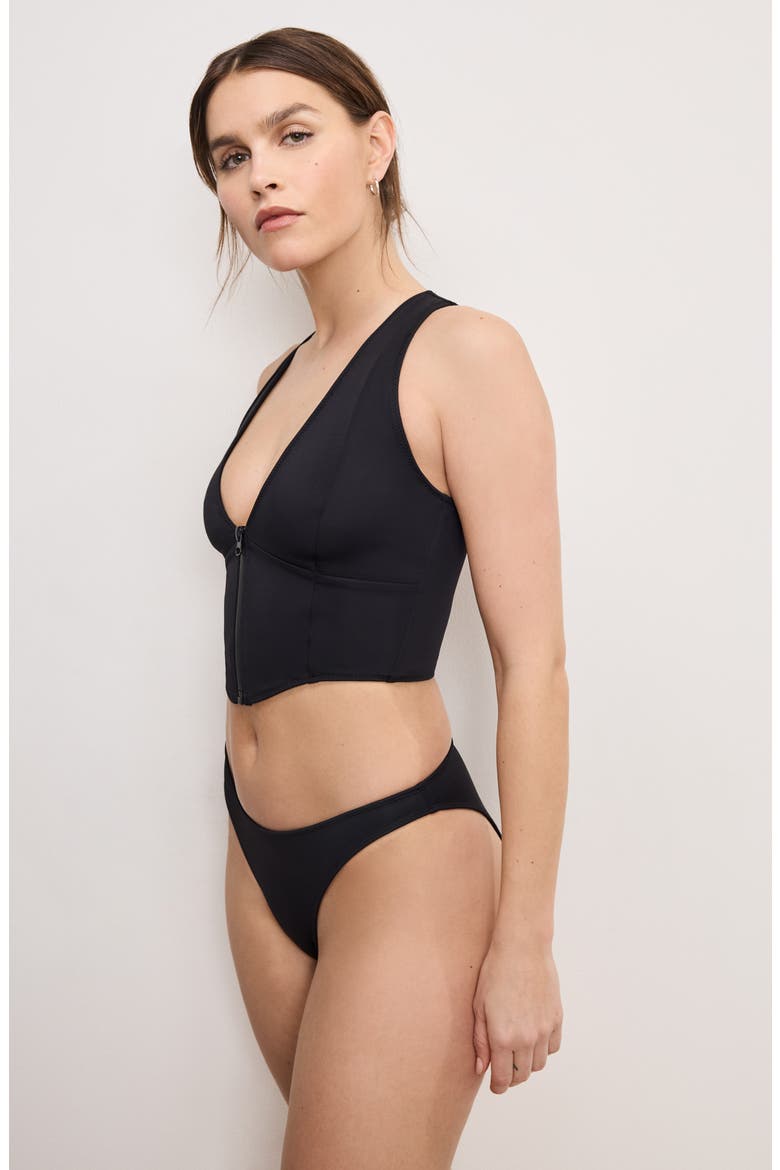 Compression Zip-Up Support Top, Alternate, color, BLACK001