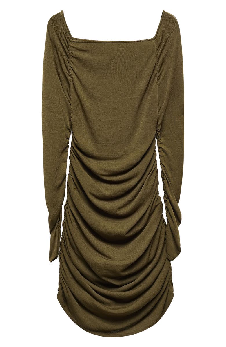 MANGO Glow Ruched Long Sleeve Minidress, Alternate, color, 