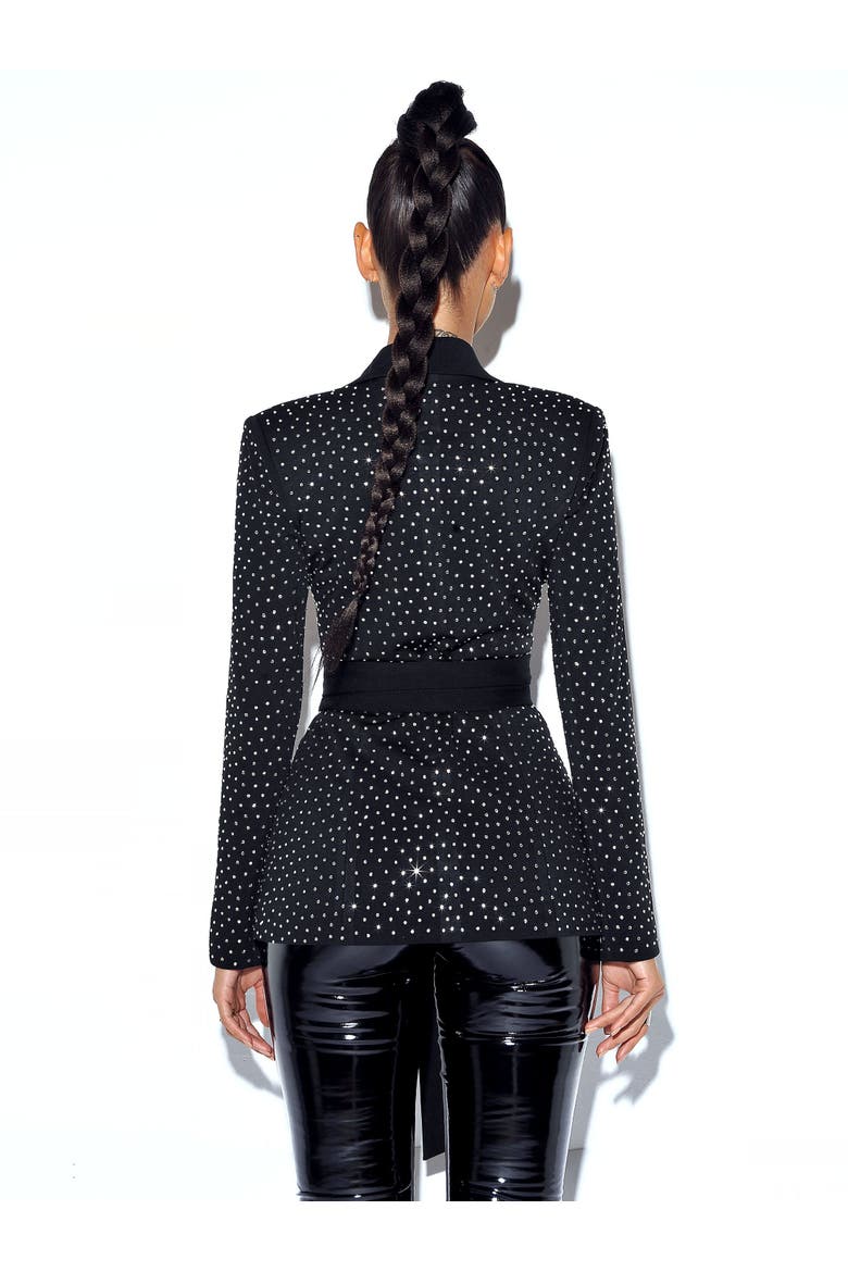 Visionary Crystal Embellished Blazer Jacket, Alternate, color, Black