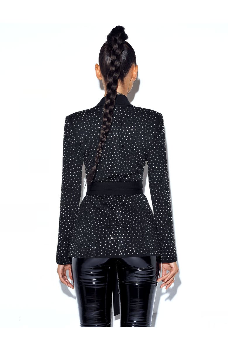 Miss Circle Visionary Crystal Embellished Blazer Jacket, Alternate, color, Black