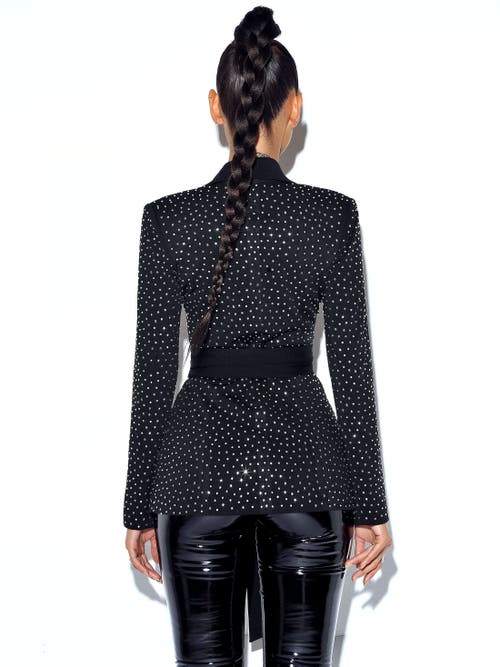 Miss Circle Visionary Crystal Embellished Blazer Jacket In Animal Print