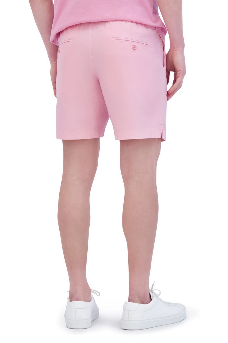 Essential Slim Fit Linen & Cotton Shorts, Alternate, color, CANDY PINK